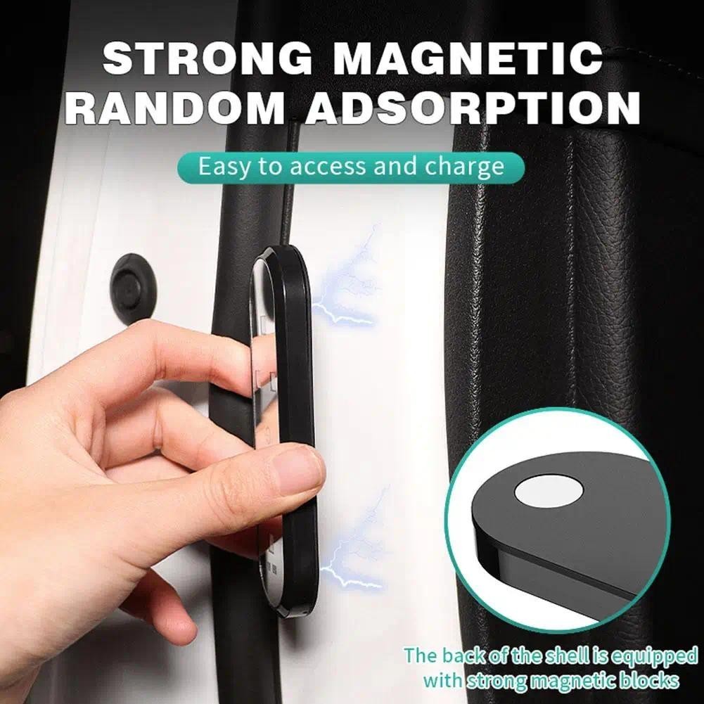 🚚ท้องถิ่น🚚 4 ชิ้นของไฟเตือนรถที่มีสีสัน,ไฟ นํา อินฟราเรดโดยรอบสามารถติดตั้งบนประตูรถสําหรับแสงที่สะดวก - รูปที่ 4