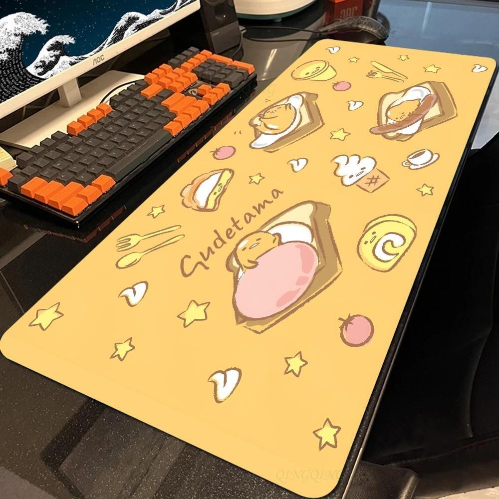 น่ารัก Gudetamas การ์ตูน Mousepad คุณภาพสูงอุปกรณ์คอมพิวเตอร์ขนาดใหญ่เมาส์สําหรับเล่นเกมคีย์บอร์ด LockEdge หนา