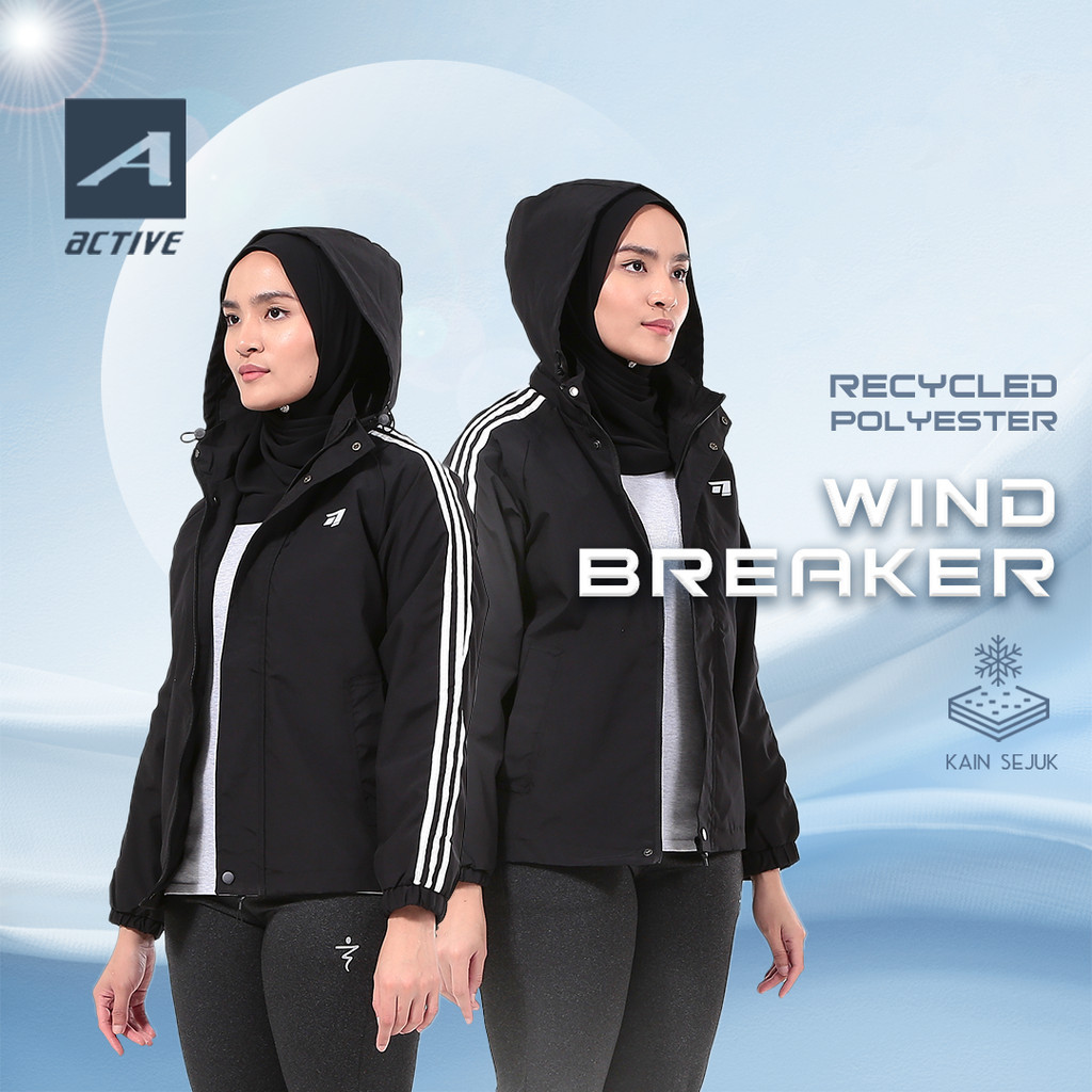 เสื้อแจ็คเก็ตกันน้ํา Wind Breaker Recycled โพลีเอสเตอร์ M-4XL