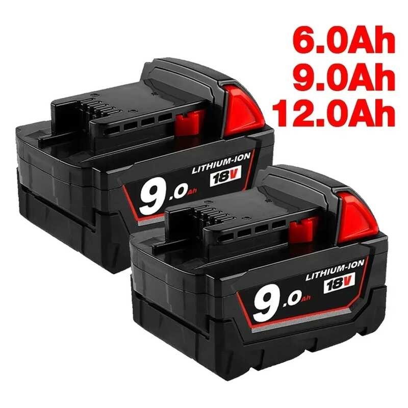 9Ah 18V ใหม่สำหรับแบตเตอรี่ Milwaukee 18B6ที่ชาร์จแบตเตอรี่18v XC Li-Ion 48-11-1860 48-11-1852 48-11