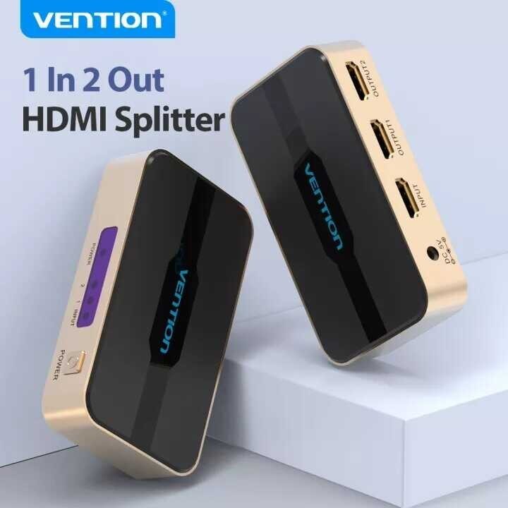 HDMI Vention Splitter 1X2 4K 3D Splitter HDMI Switch Adapter 1 In 2 Out Spliter พร้อมแหล่