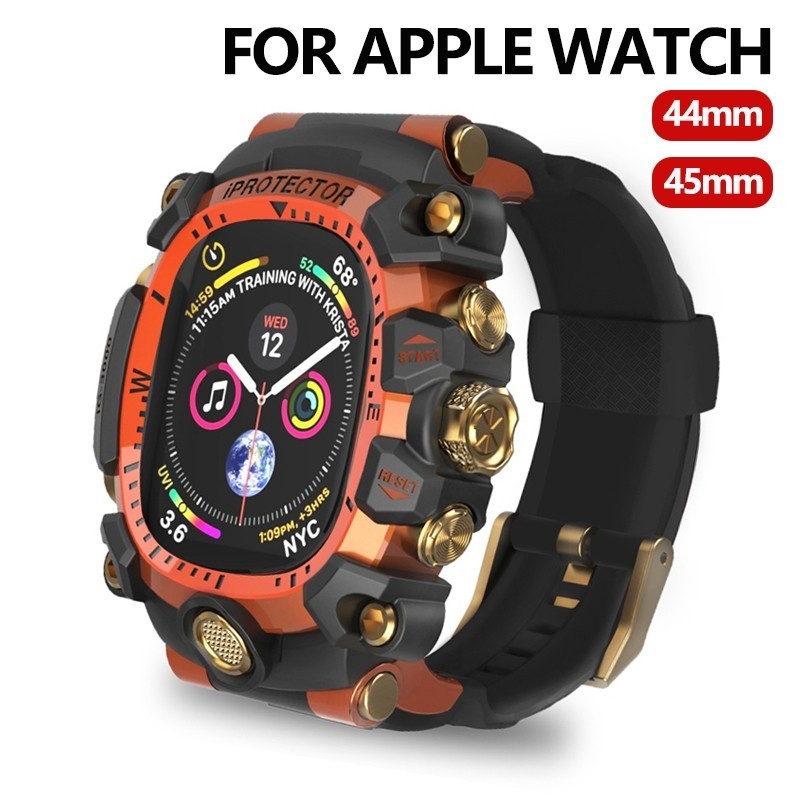 ชุดดัดแปลงสายนาฬิกาข้อมือซิลิโคน สําหรับ Apple watch 44 มม. 45 มม. iwatch Series 4 5 6 7 8 9