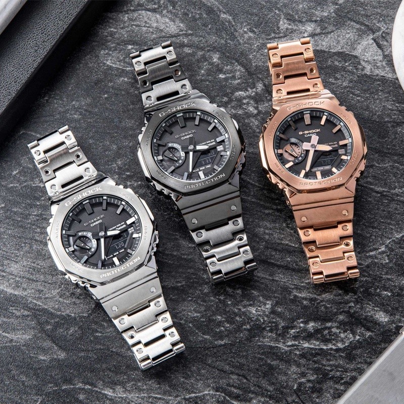 Gm-b2100d-1a นาฬิกาข้อมือควอตซ์ดิจิทัล จับเวลา กันน้ํา สไตล์ทหาร สําหรับผู้ชาย