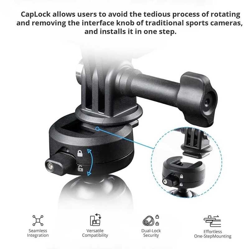 MantisPod Pgytech CapLock Z,Vlogger วิดีโอแอ็คชั่นสำหรับ DJI OSMO 4/3 Gopro 12