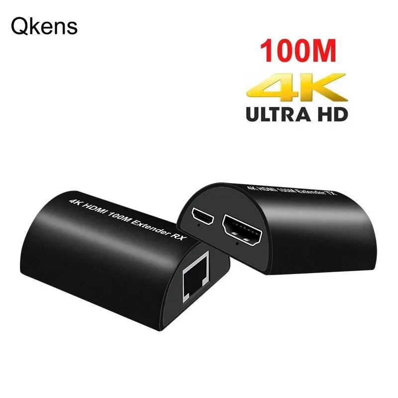 4K 100M HDMI Extender Video Converter ผ่าน CAT5e Cat6 UTP RJ45 LAN เครือข่ายสายอีเธอร์เน็ต 1080P 60m