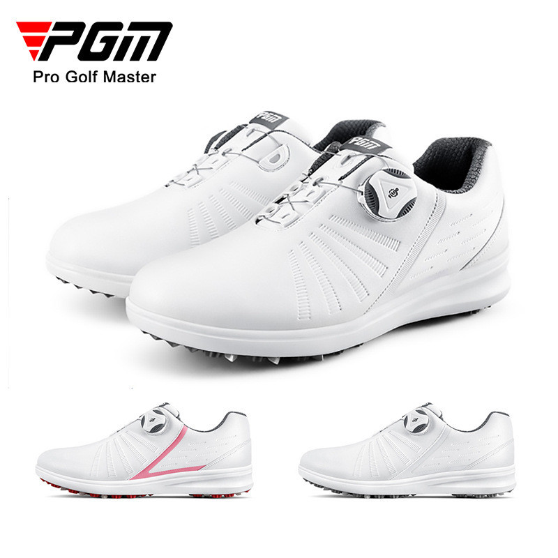 [PGM] GOLF รองเท้าสุภาพสตรีรองเท้า Knob Laces รองเท้ากันลื่น Spikes GOLF รองเท้าผู้หญิง XZ179 GOLF