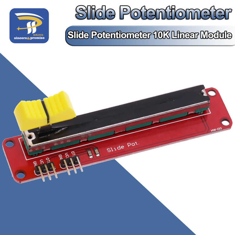 Slide Potentiometer 10K Linear โมดูล Dual สำหรับ Arduino AVR Electronic Block