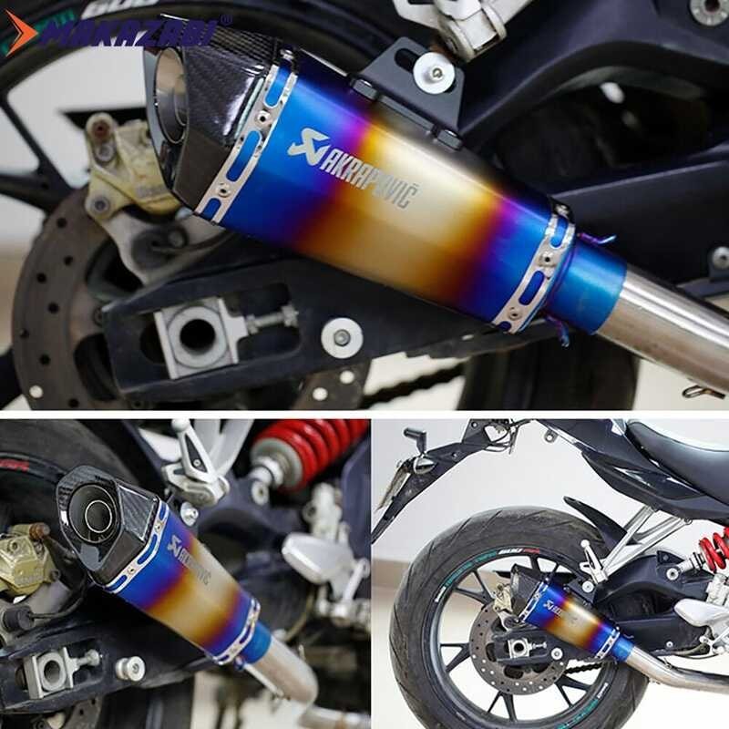 ❤ 51Mm Motorcycle Muffler Exhaust Power Tail Pipe Yoshimura R11 Canister PIPE Universal For Kawas