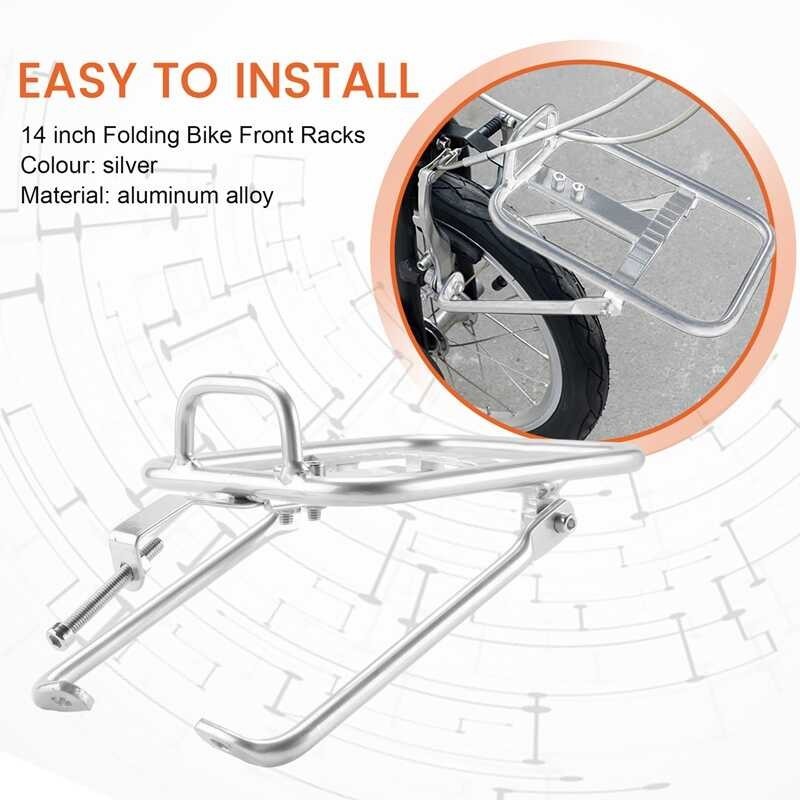 14Inch Folding Bike Racks Aluminum Alloy Front Lage Carrier Bicycle Cargo Rack