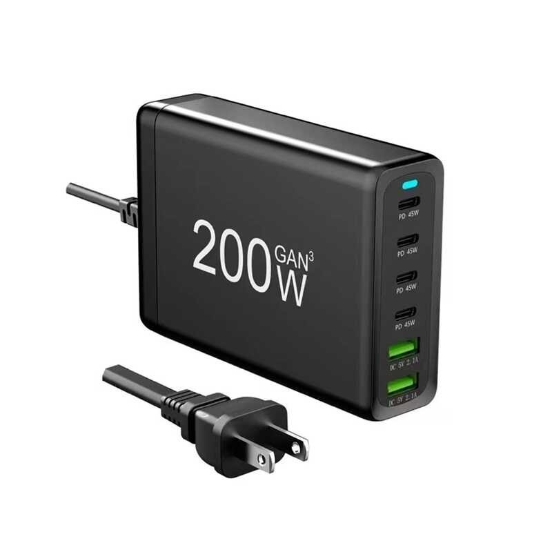 ❤ 200W USB Type C Desktop With Short-Circuit Protection Fit For Laptop Phone Charger