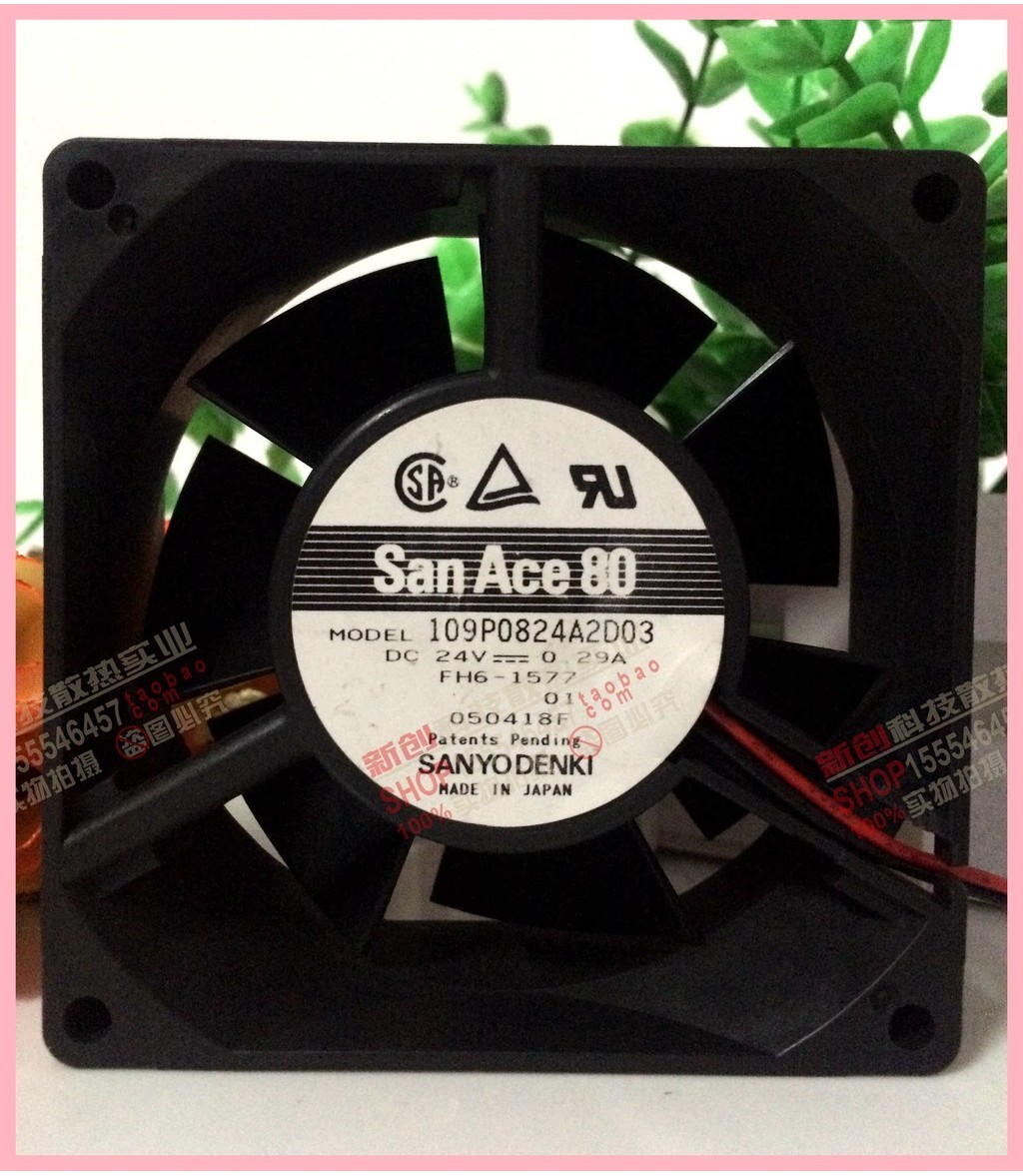 ญี่ปุ่น Sanyo 109P0824A2D03 24V 0.29 8 ซม.8032 ความถี่พัดลมแปลง 80 * 32 มม.