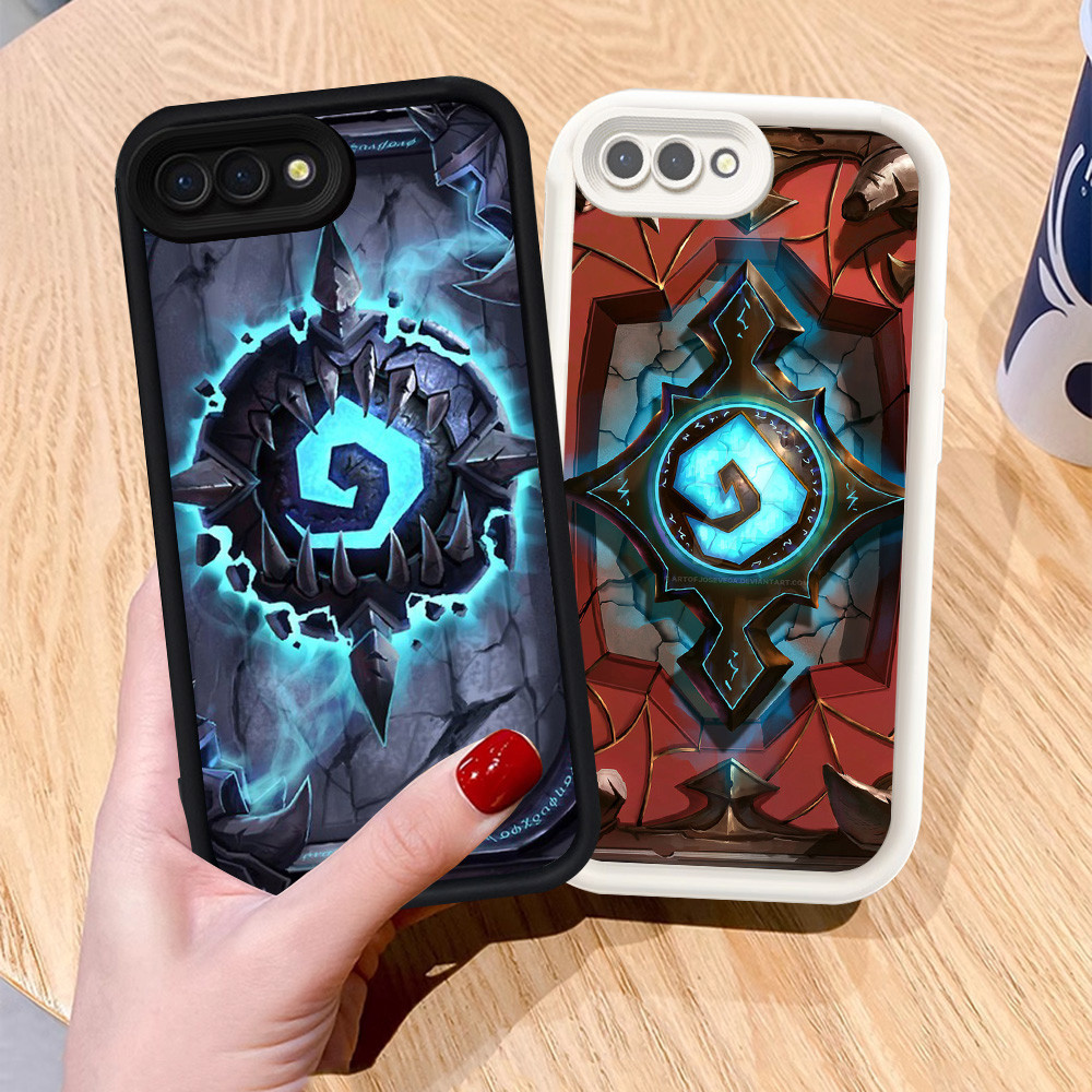 สําหรับ OPPO A3S A5 A83 A39 A37 F5 A12E A1K Realme C2 C2s ซิลิโคนกรณี H-49 Hearth หิน