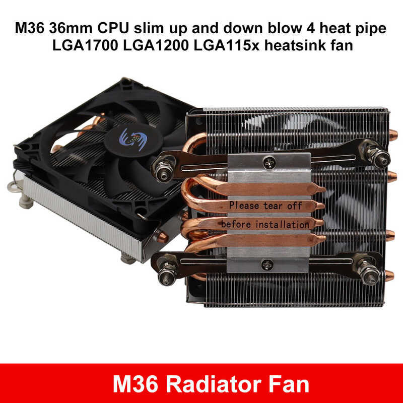 CPU Heatsink 4 Heat Pipe Am4 Lga1700 Lga1200 Lga115x Radiator Cooling Fan A4 Chassis For Intel Lga17