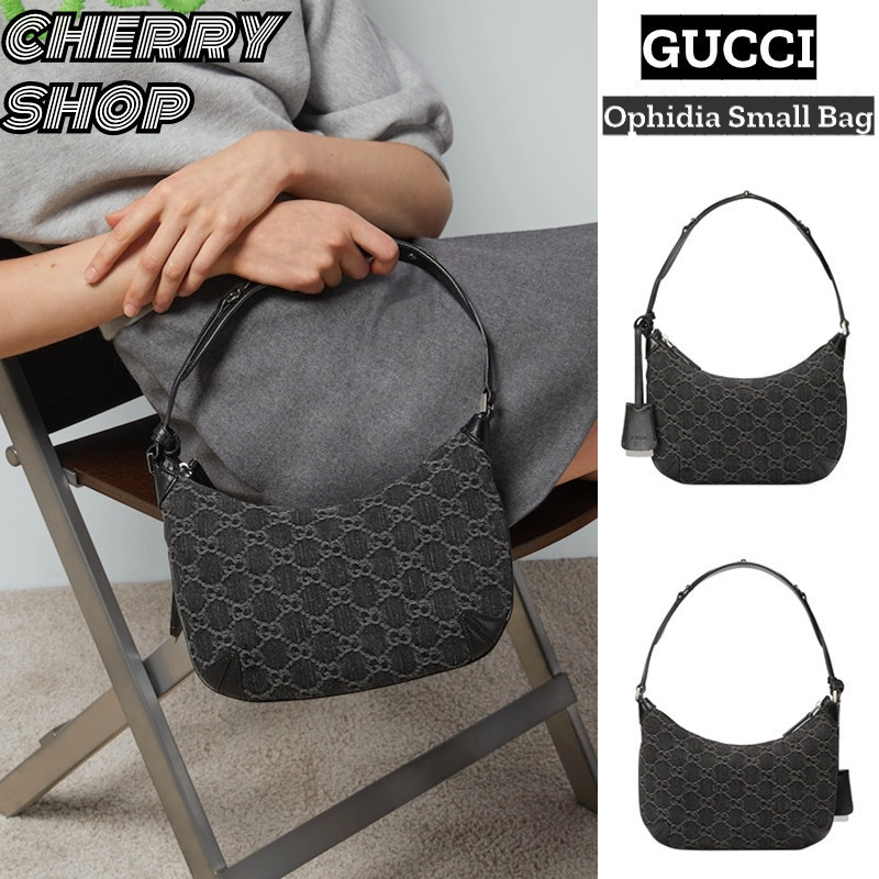 ♞ราคาดีที่สุดของแท้ 100%กุชชี่ Gucci Ophidia Small Denim Shoulder Bagกระเป๋าถือสตรี 774719