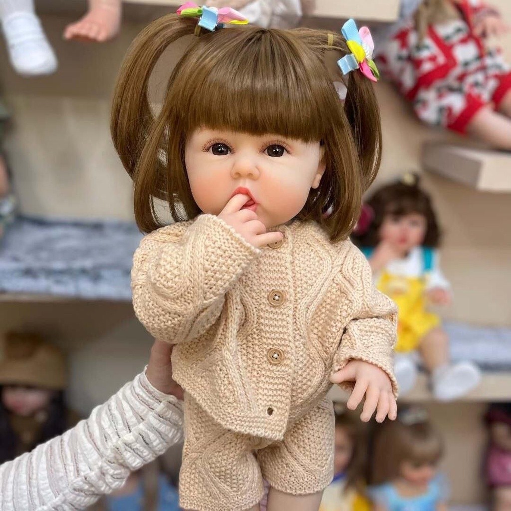 ของเล่นเด็ก ตุ๊กตาบาร์บี้ 3D ซิลิโคนนิ่ม กาวเต็มนิ้ว 55 ซม. เพื่อการเรียนรู้ ของขวัญวันเกิด