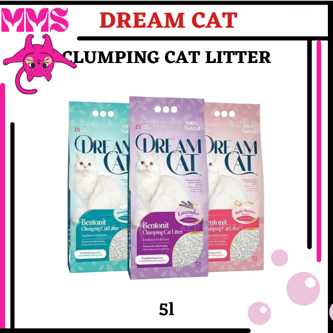 Dream Cat Bentonite Clumping Cat Litter Cat Sand Baby Powder / Lavender / Marseille Soap 5 ลิตร
