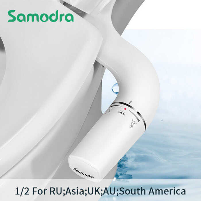 Samodra Left Hand Toitet Bidet Sprayer Non-Electric Dual Nozzle Bidet Toilet Seat Hygienic Shower