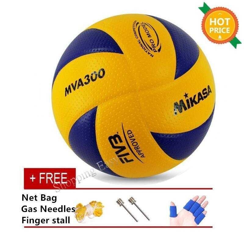 MVA Mikasa 300 Volleyball Soft PU Volley Ball Mva300 Size 5 Free With Needles And Toe Pads And Net M