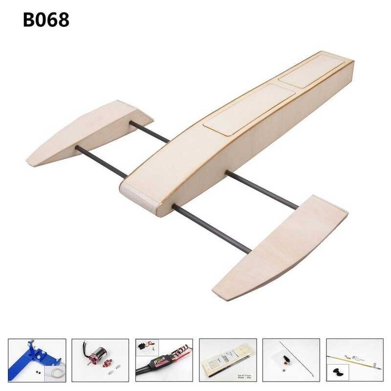 COYEN RC Outrigger Wooden Shrimp Boat Kit RC Speed Boat Outrigger Shrimp Racing Boat, RC Helicopter 