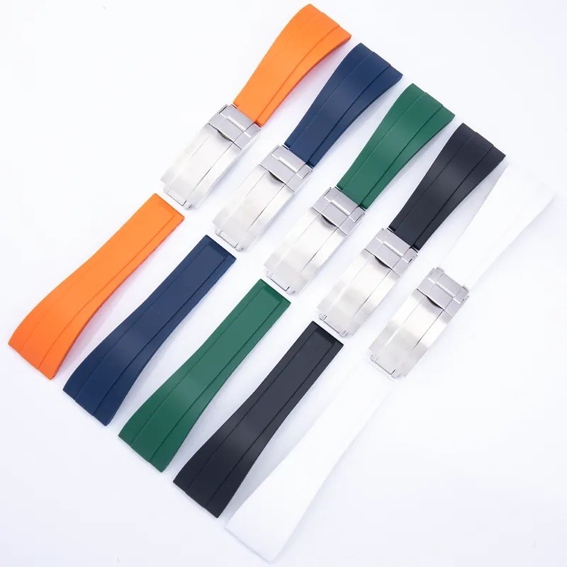 สายนาฬิกาข้อมือ ยางซิลิโคนนิ่ม 22 มม. สําหรับ Rolex Deepsea Sea-Dweller Sky Dweller Tudor