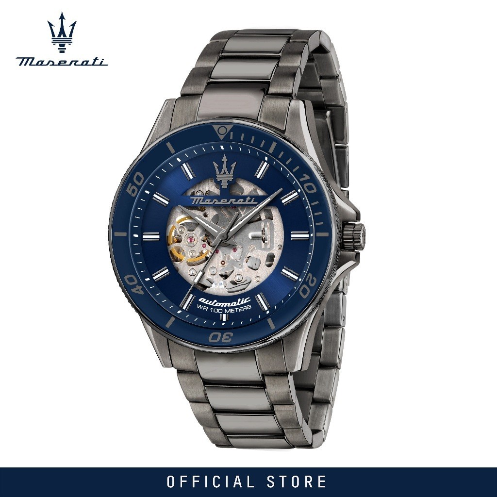 【2 Years Warranty】Maserati Sfida 44mm Men's Automatic นาฬิกาข้อมือแฟชั่น R8823140009