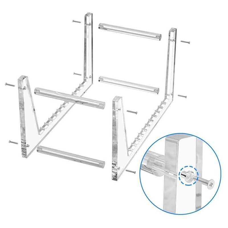 Clear Stand Holder For Desktop Album Storage, Acrylic Vinyl Record Shelf Display 50 Lps
