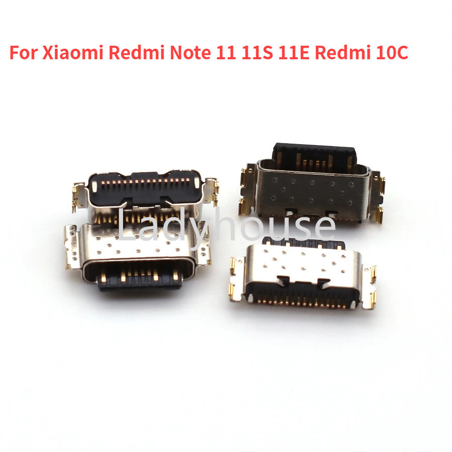 10-50 ชิ้น USB แจ็คชาร์จซ็อกเก็ต Pin พอร์ตปลั๊ก Dock Charger Connector สําหรับ Xiaomi Redmi หมายเหตุ 11 11S 11E Redmi 10C Charger Pin พอร์ตเชื่อมต่อ