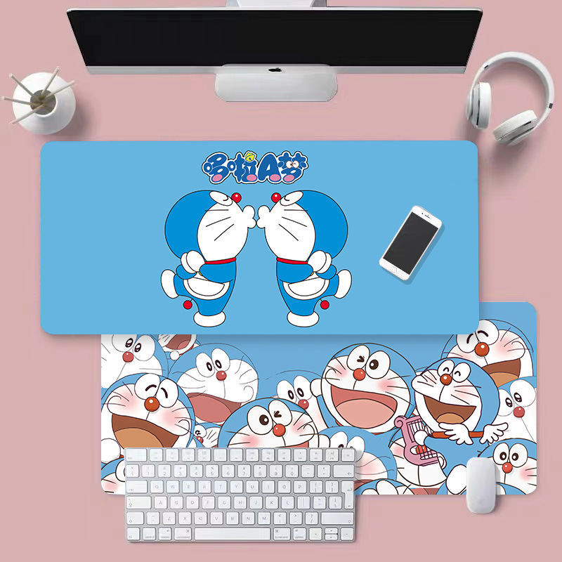 ♞,♘,♙Large Mouse Pad With Cute Cartoon Doraemon Pattern