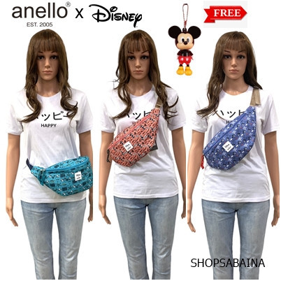 ♞Anello แท้100% Disney Mickey กระเป๋าคาดอก คาดเอว คาดอก