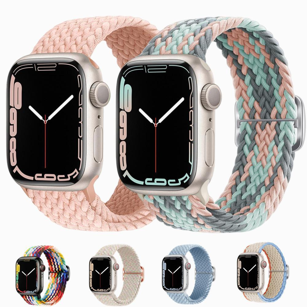 สายนาฬิกาข้อมือไนล่อนถัก ระบายอากาศ ปรับความยาวได้ แบบเปลี่ยน สําหรับ Apple watch S 9 8 7 6 5 4 3 2