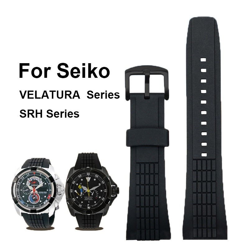 สายนาฬิกาข้อมือ ยางซิลิโคนนิ่ม กันน้ํา 26 มม. สําหรับผู้ชาย และผู้หญิง Seiko VELATURA SRH Series SP