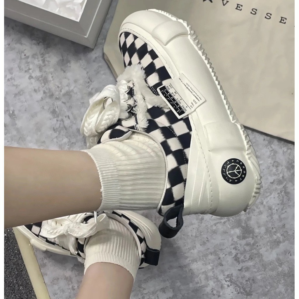 [ รุ ่ นยอดนิยม ] Wu Jianhao Xvessel smilence Checkerboard Casual Shoes