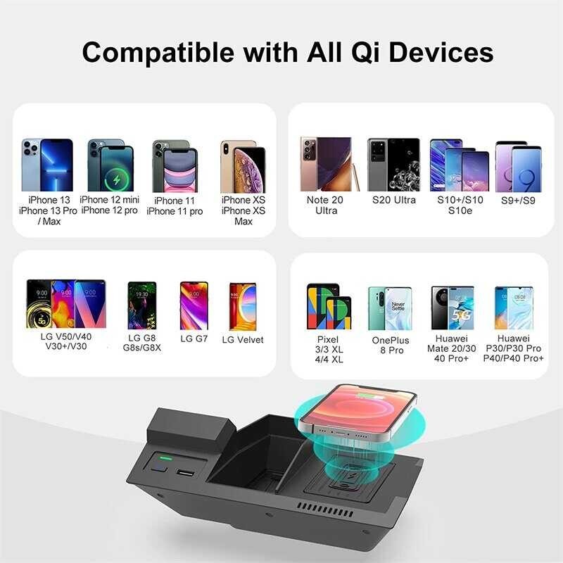 ❤ Car Charger For Mazda Cx5 Cx-5 2017 2018 2019 2020 2021 2022 Center Console Accessories Wireles