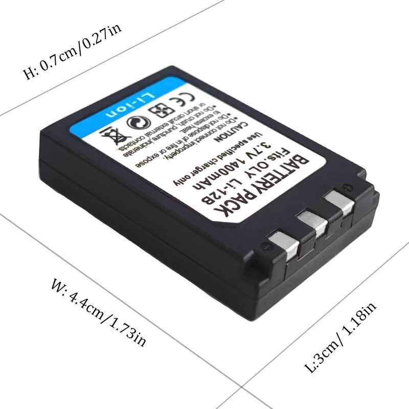 ➧ 1400Mah Li-10B Li10b Li-12B Li12b แบตเตอรี่สำหรับ Olympus U300, U400, U410, U500
