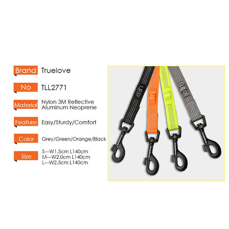 Pet Truelove Nylon Reflective Leash Used Harness And Collar For Small Big All Breed Training Runni