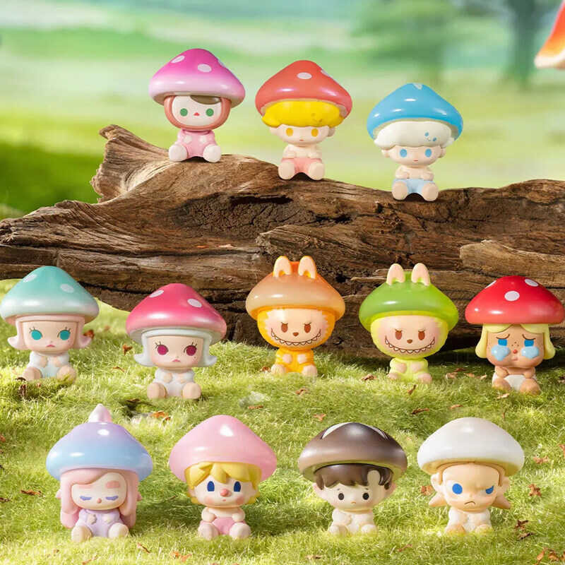 Bean Original Pop Mushroom Elf Series Mini Dolls Kawaii Anime Figure Popmart Desktop Decoration Gif 