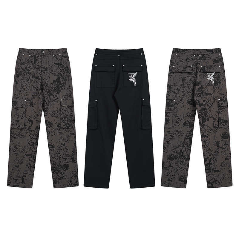 ตัวแทน 23 Pegasus Camouflage Overalls Casual กางเกงกีฬาอเมริกัน High Street หลวม Niche Street สวมใส