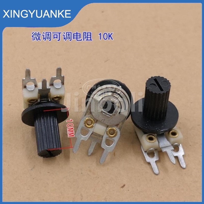 10pcs 083 แนวนอน 3Pins Fine Tuning Potentiometer ความต้านทาน 10K การปรับมือจับปรับความต้านทาน