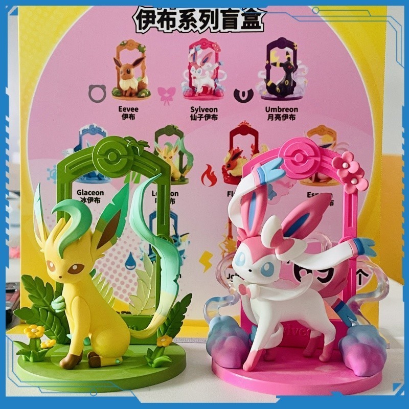 โมเดลกล่องตาบอด แอ็คชั่นฟิกเกอร์ ตัวละคร Eevee Family Series Pokémon Blind Box ของเล่นสะสม สําหรับเ