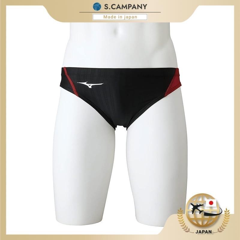 Mizuno กางเกงว่ายน้ําผู้ชาย Stream Ace Stream Ace V N2Mb2521 96: สีดํา แดง ไซซ์ S Fina (สหพันธ์ว่าย