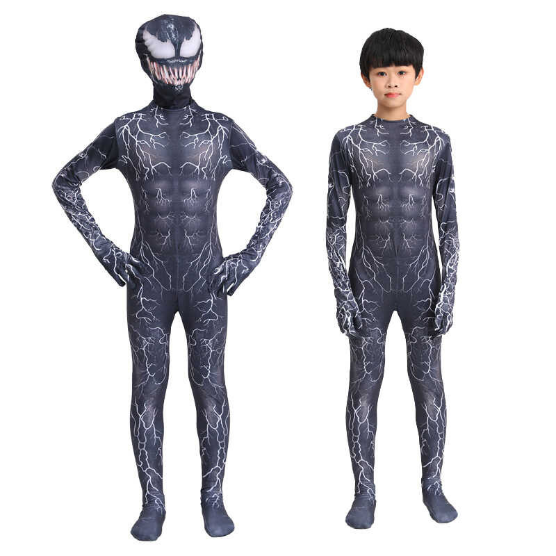 Spiderman พิษคอสเพลย์เครื่องแต่งกาย พิษชุด Jumpsuit เด็กชุด