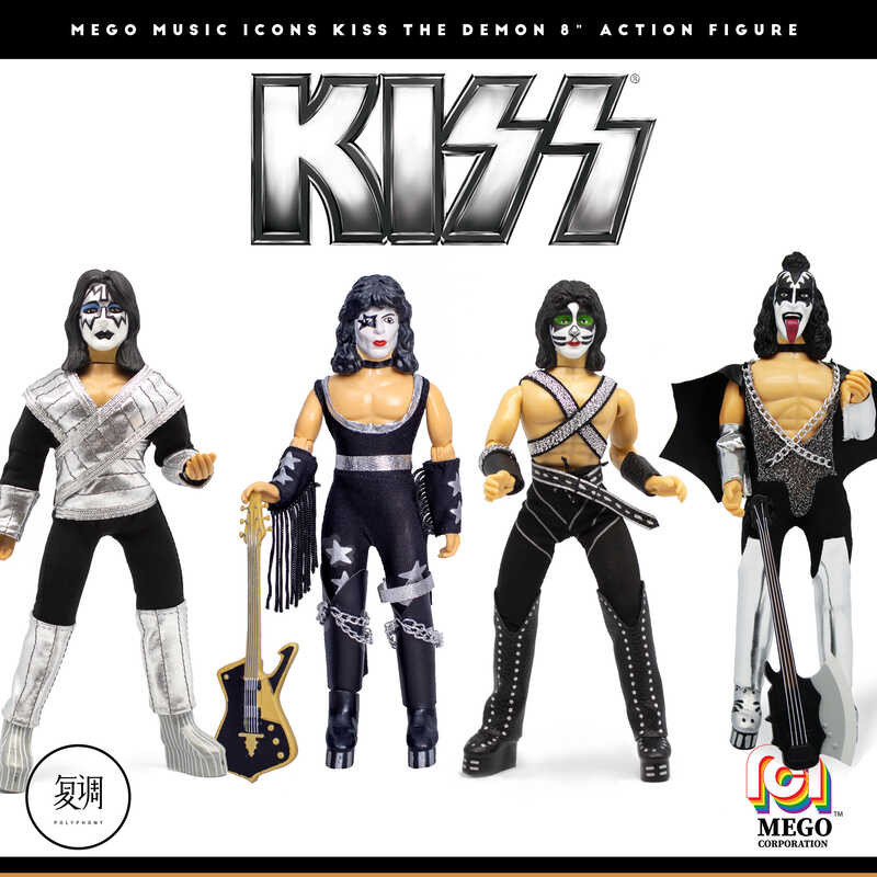 Stock Mego 8" Action Chart - Kiss Love  ฮาร์ดร็อค วง Rock Heavy Metal Music Toys Coll