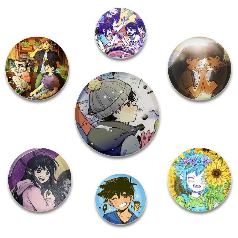 32/44/58 มม.Omori Tinplate เข็มกลัดเสื้อผ้าสร้างสรรค์กระเป๋าเป้สะพายหลังเครื่องประดับอุปกรณ์เสริมการ