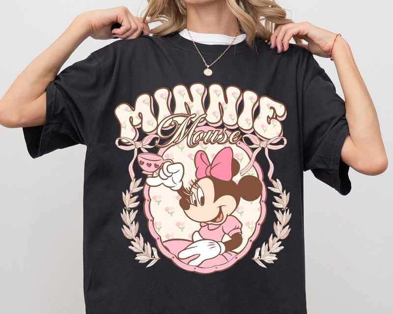 Retro Minnie Mouse Coquette Bow Shirt, Soft Girl Era Shirt, Disney Pink Bow Minnie Shirt, Aesthetic 