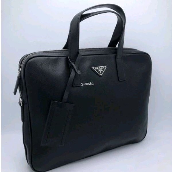♞,♘xSOLDx crossbody briefcase กระเป๋าเอกสาร หนังแท้ Prada กระเป๋าทำงาน กระเป๋าผู้ชาย ทางการ แบรนด์เ