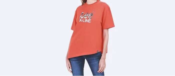 ❤ เสื้อยืดแขนสั้น Collection Lee X Line สีส้ม