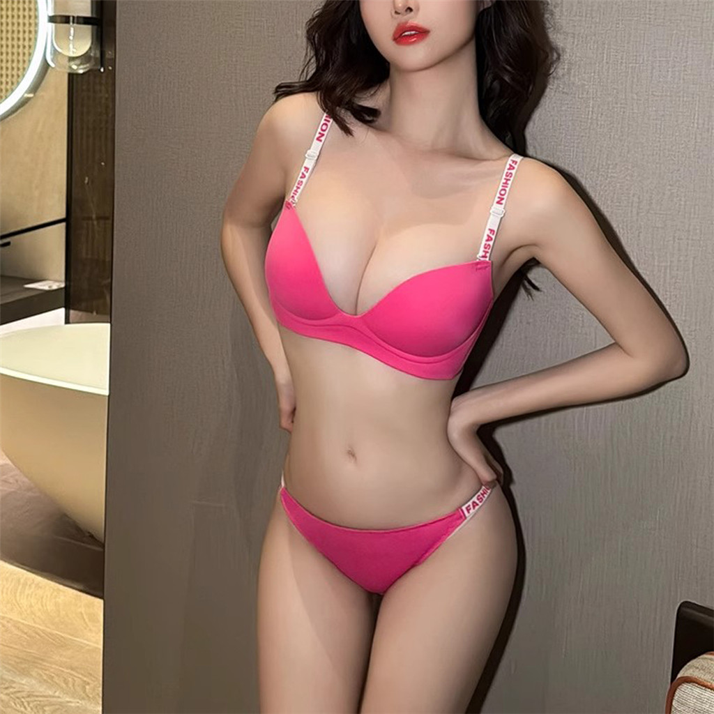 1 ชุดwomen Seamless Bra+Panties Push Up ฟองน้ําหนาเยาวชนสาวไร้สายชุดชั้นในความเรียบง่ายชุดชั้นในหญิง Bralette ราคา ถูกที่สุด ดีลบีเคเค แกลเลอรีภาพที่ 3