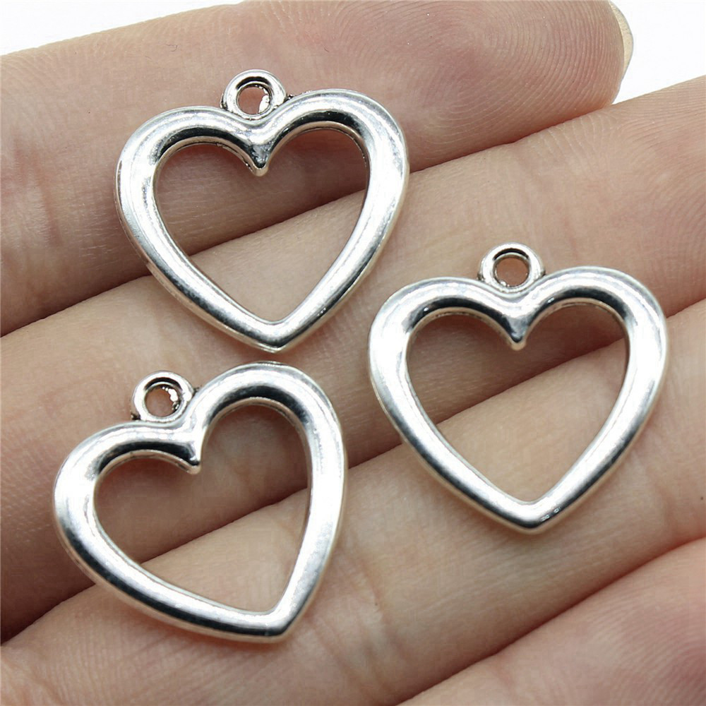 Hollow Big Heart Charms อุปกรณ ์ ตกแต ่ งอุปกรณ ์ สําหรับคอลเลกชันเครื ่ องประดับ