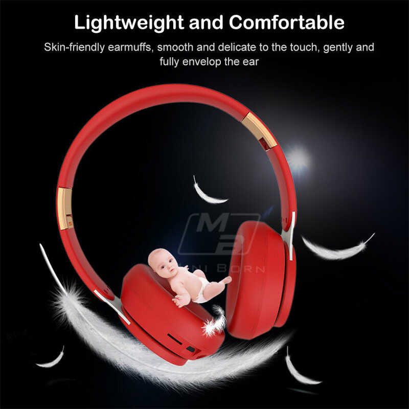 Mini Born Bluetooth5.0 Over The Ear Headset Noise Reduction Headphone Foldable Design Wired Wireles