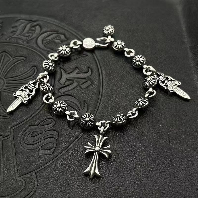 ส่วนบุคคลแฟชั่น CHROME HEARTS สร้อยข้อมือข้ามสําหรับผู้หญิงและผู้ชาย Retro สร้อยข้อมือ